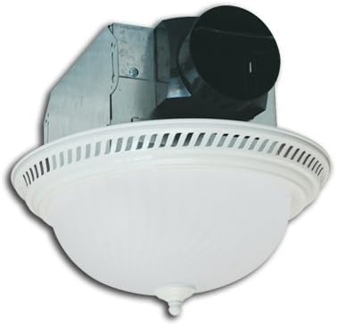 Air King AKF703 Quiet Round Exhaust Bath Fan Light with Dual 18-watt Lamp and 70-CFM, 2.0-Sones, White Finish