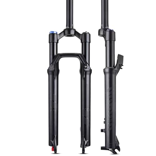チマウンテンバイクサスペンションフォーク mtb フロントフォーク マウンテンバイクフロントフォーク、26/27.5/29インチ、120mmトラベル、調整可能なダンピングサスペンションフォーク、ショルダーコントロール/ワイヤーコントロールロックアウト(St