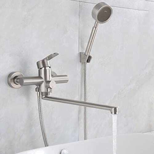 Robinet de douche en acier inoxydable brossé mitigeur baignoire multifonction