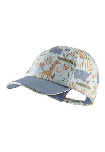 Sterntaler Basecap Safari - Jungen Baseball Cap aus Flammgarn Jersey mit Allover Druck - Sommer Cappy elastisch mit Gummizug - Sportive Baby und Kinder Schirmkappe, UV-Schutz 50+, eisgrün, Größe 51