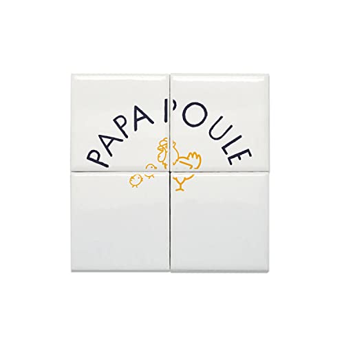 Carreaux céramique Papa Poule 40x40 cm pour décoration murale cuisine et salon