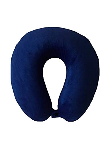 Lushomes Navy Blue Travel Neck Pillow For Neck Support (12 X 12 Inches, Single Pc)