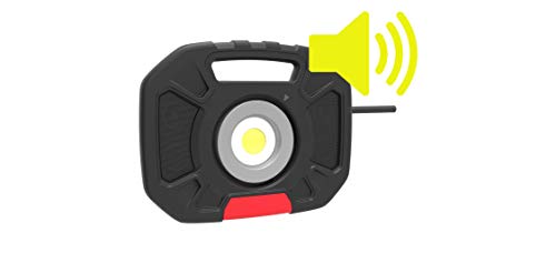 SBK BST1003: LED Baustrahler mit Lautsprecher (Bluetooth 2x5W), 40W, 4000 Lumen, IP54 / IK07