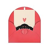 ッセージカード レターカード ダックスフンド 子犬 愛 祝福ポストカード学生ギフトカードメッセージカード フェスティバルパーティー招待状カップルクリスマスカード Red