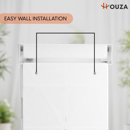 Image of HOUZA Premium Look Plastic Wall Mounted Bathroom Mirror Cabinet with Storage | Waterproof Storage Organizer with Shelves | Bathroom Accessories (White)