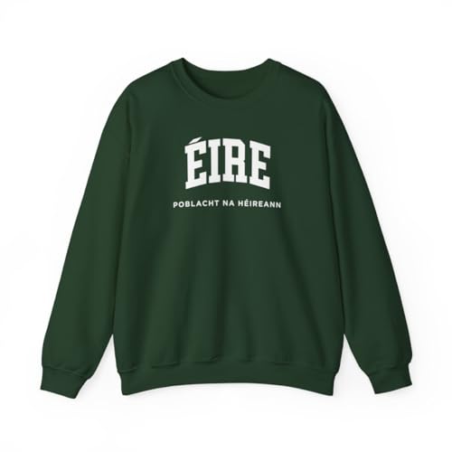 CUSTOMI Eire Ireland Adult Unisex Crewneck Sweatshirt Forest Green L