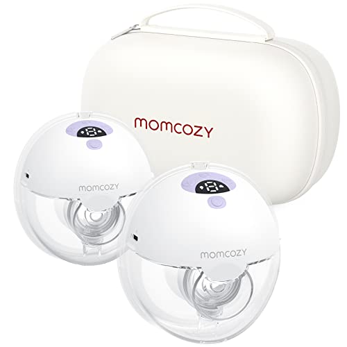 Image of Momcozy M5 Hands Free Breast Pump, Double Wearable Breast Pump of Baby Mouth Double-Sealed Flange with 3 Modes & 9 Levels, Electric Breast Pump Portable - 24mm, 2 Pack Lilac