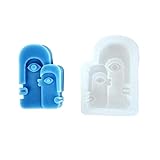 Molde de silicona para velas perfumadas de la serie de caras abstractas, molde de pastel de