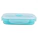 Silikonowe pojemniki na lunch, składany silikonowy pojemnik do przechowywania żywności, na pikniki kempingowe, lodówki, kuchenki mikrofalowe, zmywarki(Miętowo-zielony, 500 ml)