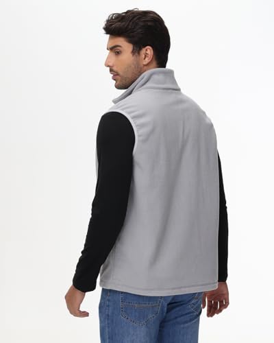JIHUILAI Mens Polar Fleece Lightweight Vest With Zipper Pockets Warm Men's Zip Up Vests Outerwear Winter Sleeveless Jacket 5