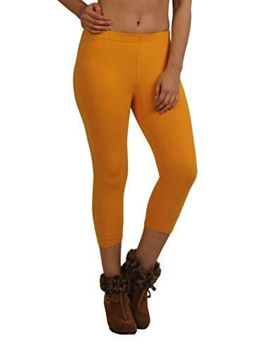 Image of Frenchtrendz Women's Cotton Spandex Stretchable Mid Rise Slim Fit Legging Capris (XS-4XL)
