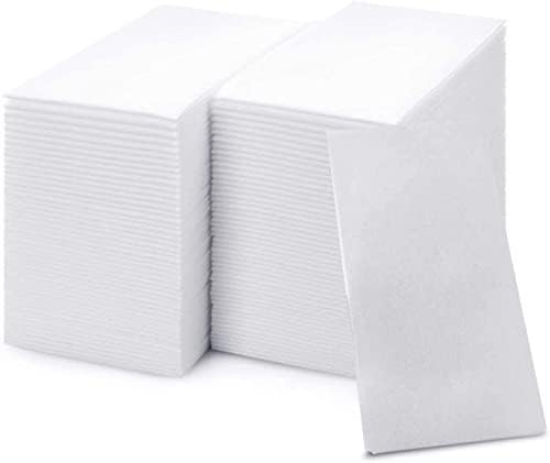 50 Disposable Bathroom Napkins - White | Disposable Guest Towels | Wedding Napkins | Paper Napkins | Linen Feel Disposable Paper Hand Towels for Guest Bathroom, Parties, Weddings, Dinners Or Events