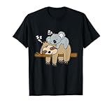 Cute Sleeping Sloth With Baby Koala Mama Bear Gift