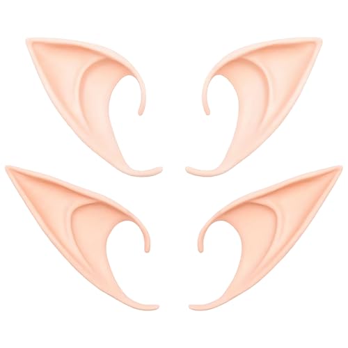 TXUJZP 2 Pares Orejas de Elfo, Orejas Duende de Anime Props, Disfraz de Halloween, Fiestas Temáticas, Puntiagudas para Adultos y Niños