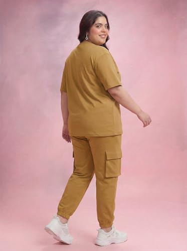 Image of Kepa Plus Size Summer Co Ord Set for Women | Top and Lower Set with Stretchable Waistband | Stylish Airport Outfit for Women | Western Track Suit Co-Ord Set for Casual Wear