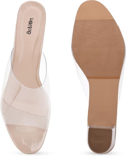 Image of Action Patent Leather Sandals| Pattern| Transparent Block Heel| Ankle Strap Tan