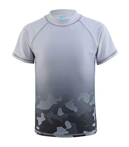 Image of HowJoJo Boys Short Sleeve Rash Guard Shirts Swim Shirt UPF 50+
