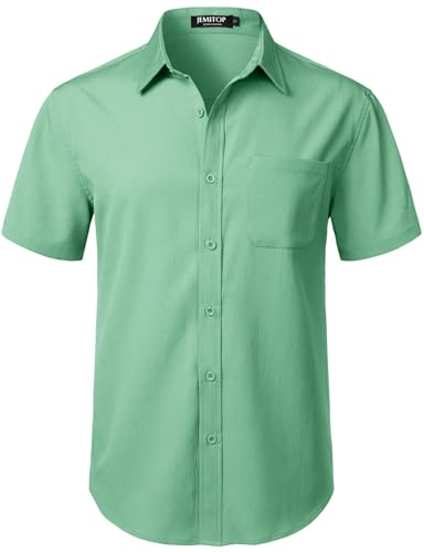 Image of JEMITOP Mens Stretch Wrinkle Free Texture Shirts