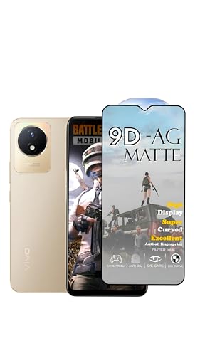 Image of Premium Tempered Glass for Vivo Y02T (matte finish glass, Pack of 1) Full Screen Coverage gaming matte Screen Protector Guard (vivo y02t)