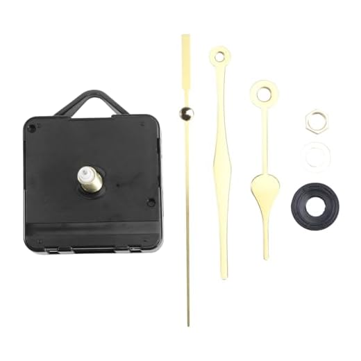 DOITOOL Movimiento de Reloj de Cuarzo silencioso Mecanismo de Reloj silencioso Kits de Reloj de Eje Largo Movimientos de Reloj de Pared Mecanismo Piezas con 3 Manos Sin batería (Oro)