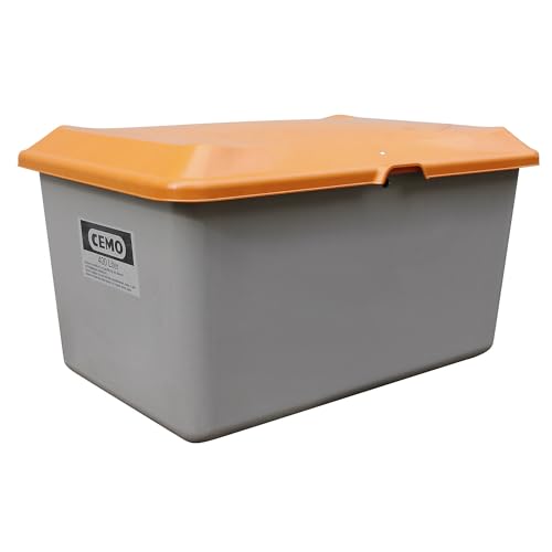 CEMO 10569 GFK-Streugutbehälter ohne Entnahmeöffnung grau/orange 400 L