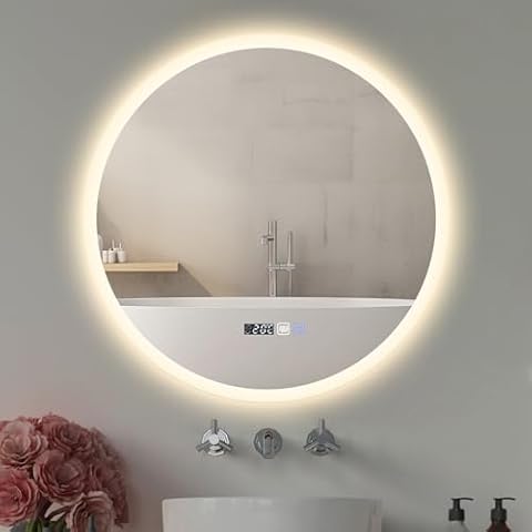 ARTETHYS LED Bathroom Mirror with Clock Cover