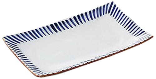 長角皿　水色　笹模様　焼物皿　10枚セット Price Gift｜染錦文様 長角皿揃｜西海陶器 | SAIKAI B-SHOP｜西海陶器