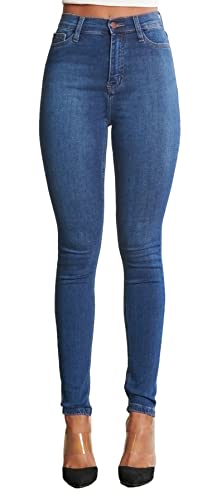 Vibrant Women’s Denim Skinny Jeans – High Waisted Signature Tinted Vintage Wash Super Stretch Casual Slim Fit Pants