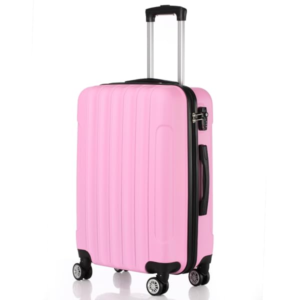 3-in-1 Multifunctional Large Capacity Traveling Storage Suitcase Luggage Set 20in 24in 28in (Pink)4