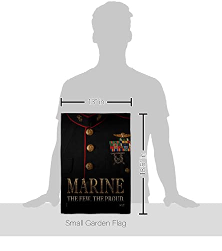 Dress Blue Marine Burlap Garden Flag - Set with Stand Armed Forces Corps USMC Semper Fi United State American Military Veteran Retire Official - House Yard Gift Double-Sided 13 X 18.5 by Angeleno Heritage - Image 4