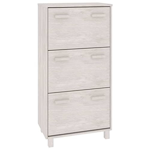 Armoire à chaussures blanche en pin massif de qualité supérieure Hamar - 2