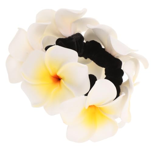 GRIRIW Coleteros Flores Hawaianas de Plumeria en Tonos Claros, Bandas Elásticas Ligeras y Cómodas para Mujer, Ideales para Fiestas y Vacaciones Playa