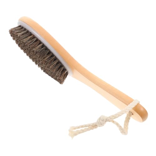 Hohopeti Ergonomic Horse Brush Wooden Comb for Horse Grooming Dust Removal Cleaning Tool Portable