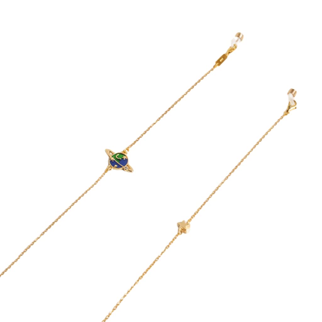 SOBOURSOBOUR Hermoso Cadena de Gafas Personalizada, máscara de Planeta Azul, retenedor de Cadenas para Gafas, Elegante antipérdida Alrededor del Cuello, Soporte de Correa para Gafas Accesorios