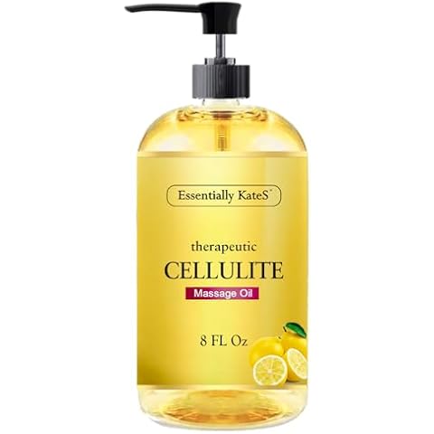 Essentially KateS Cellulite Massage Oil 8 Fl Oz - Helps Break Down Fat Cells in Hip, Thighs, Buttocks, and Abdomen - Absorbs Immediately - Beautiful Scent Cover