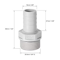 sourcing map 6 Stück PVC Schlauchanschluss 16mm oder 5/8" "mit Widerhaken – Ansicht 2