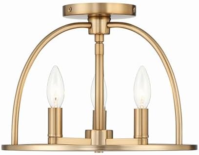 Crystorama Abbott 3 Light Vibrant Gold Semi Flush Mount
