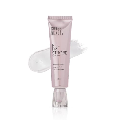 Swiss Beauty Glow Up Strobe Cream | Dewy Radiance | Hydrating | Versatile Use | With Jojoba Oil | For All Skin Types | 30ml, Shade- 1. Pink Twilight
