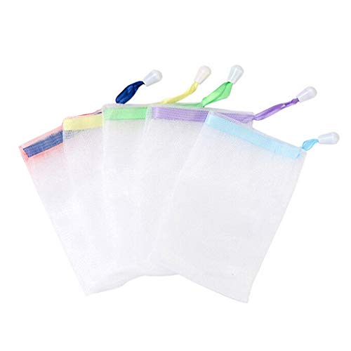 Bolsas de jabón Bolsas Suds Sostenedor de malla Sacos Redes Bolsas Fabricante 5PCS Belleza Herramientas Accesorios, multicolor, Talla única