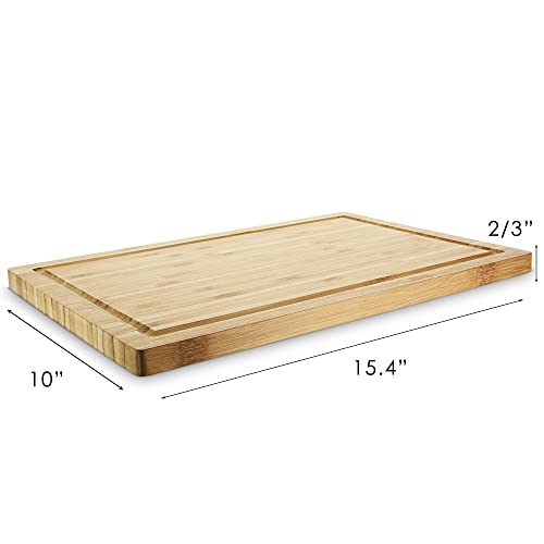 Tabla de cortar de bambú con ranura para jugos miniatura 2