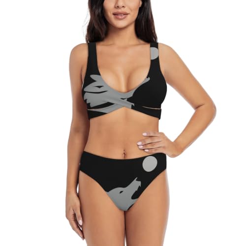 Maillot de bain deux pièces push-up Wolf Howl ensemble bikini chic