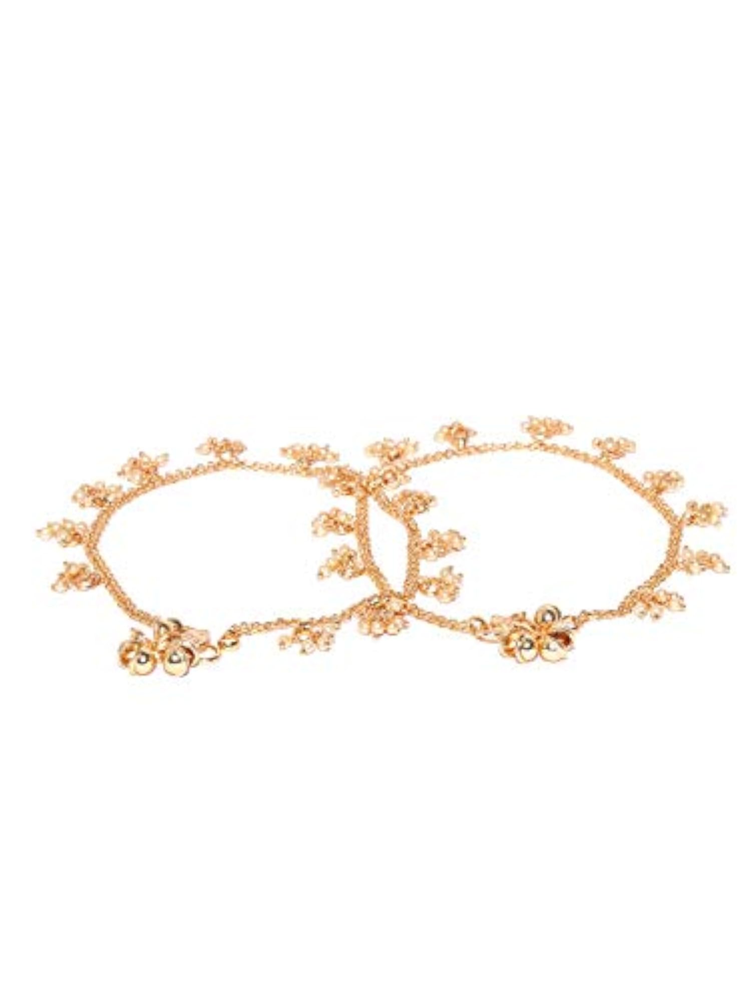 Brass Stylish Moti Anklet, Everyday Wear