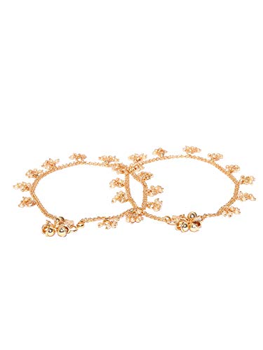 Brass Stylish Moti Anklet, Everyday Wear