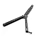 KAFENDA Butterfly knife, butterfly knife trainer, practice stainless steel training tool for training and practice, stainless steel (black)