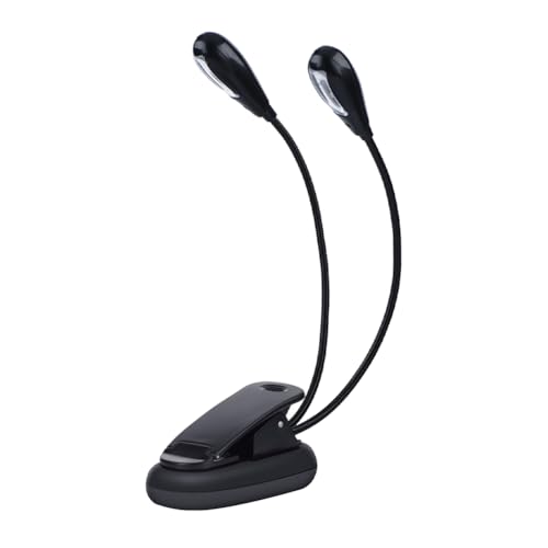Image of Joyzan Music Stand Light, Clip on LED Book Lights Dual Arm Reading Lamp | Eye Cared 360Flexible Gooseneck USB Desk Rechargeable Clamp Mini Bed Bookworms Piano Player Travel Orchestra
