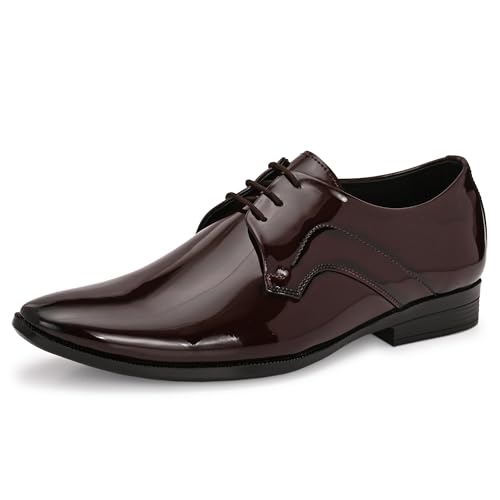 Image of Centrino Men's Formal Lace-Up Shoes | Soft & Comfortable Formal Shoe| Lace Up Textured Shiny & Glossy Oxford Casual Office Wear Shoes| Trending, Party, Outdoor Shoes for Office & College(9355)