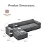 Amada 111” Modular Sectional Sofa Couches L-Shape Couch 3 Seat Modular Sofa Memory Foam Sectional Couches for Living Room, Cloud Couch with Movable Ottoman(3-Seater&1 Ottoman,Grey)
