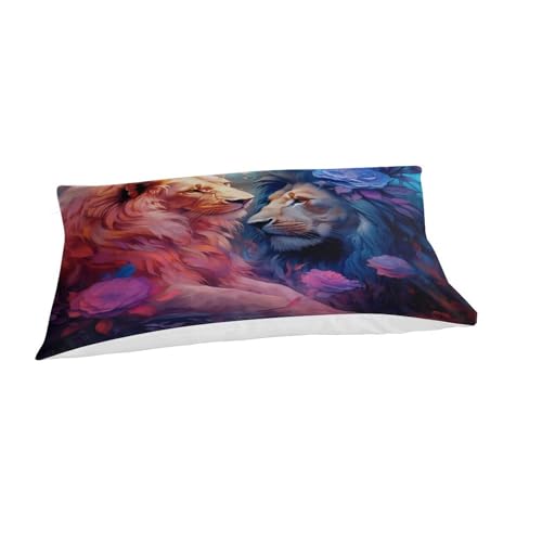 Housse de couette lion en microfibre douce, cadeau idéal pour lit simple - 3