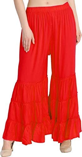 Buy Nicia Plain Red sharara for Women 