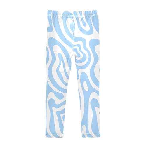 Wavy Swirled Girls Leggings,Workout Leggings for Girls Toddler Athletic Leggings Size for 3-10T2